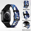 O Ozone Silicone Bands Compatible with Apple Watch Straps 38mm 40mm 41mm Women Men, Stylish Pattern Silicone Straps Replacement Watch Bands for iWatch Series 9 8 7 6 5 4 3 2 1 SE- Blue Marble