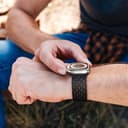 سوار ساعة ابل وتش الذكية سيليكون مثقب لون برتقالي من او اوزون O Ozone Magnetic Buckle Silicone Band Compatible with Apple watch Series