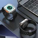 سوار ساعة ابل وتش الذكية سيليكون مثقب لون برتقالي من او اوزون O Ozone Magnetic Buckle Silicone Band Compatible with Apple watch Series