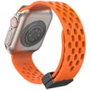 سوار ساعة ابل وتش الذكية سيليكون مثقب لون برتقالي من او اوزون O Ozone Magnetic Buckle Silicone Band Compatible with Apple watch Series