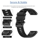 O Ozone Silicone Bands Compatible with Garmin Fenix 7X | Fenix 6X | Fenix 5X | Fenix 5P | 5 Plus | Fenix 6X Pro | Fenix 3, 26mm Easy Fit Soft Silicone Sport Adjustable Replacement Watch Straps- Green