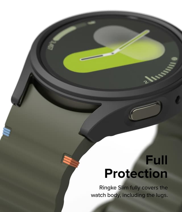 كفر حماية ساعة سامسونغ جالاكسي 7 مقاس 40 ملم مع واقي شاشة أسود غير لامع رينجكي Ringke Slim & Glass Compatible with Samsung Galaxy Watch 7 40mm Case