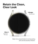 Ringke Slim & Glass Compatible with Samsung Galaxy Watch 7 44mm Case, [Combo] Anti-Scratch Hard PC Frame Protection Cover with HD Clear Tempered Glass Screen Protector -Clear