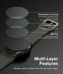 Ringke Slim & Glass Compatible with Samsung Galaxy Watch 7 44mm Case, [Combo] Anti-Scratch Hard PC Frame Protection Cover with HD Clear Tempered Glass Screen Protector -Clear