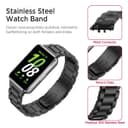 سوار ساعة سامسونغ غلاكسي فيت 3 معدني لون اسود من او اوزون O Ozone Metal Watch Strap Compatible with Samsung Galaxy Fit 3 Wristband Stainless Steel Strap Bracelet for Men Women, Adjustable Replacement Band for Galaxy Fit 3 SM-R390 Smartwatch
