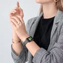 سوار ساعة سامسونغ غلاكسي فيت 3 معدني لون اسود من او اوزون O Ozone Metal Watch Strap Compatible with Samsung Galaxy Fit 3 Wristband Stainless Steel Strap Bracelet for Men Women, Adjustable Replacement Band for Galaxy Fit 3 SM-R390 Smartwatch