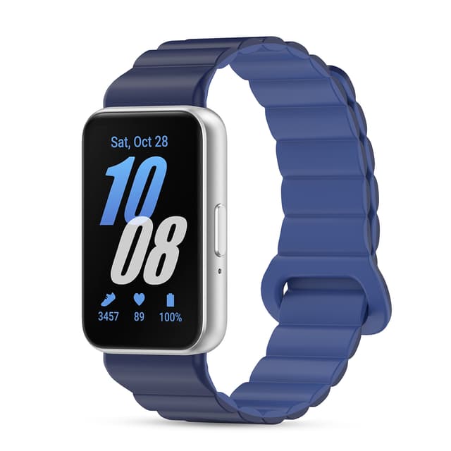 O Ozone Silicone Loop Magnetic Watch Band Compatible with Samsung Galaxy Fit 3, Soft Silicone Sport Fitness Strap Bracelet for Men Women, Breathable Replacement Band for Galaxy Fit3- Blue