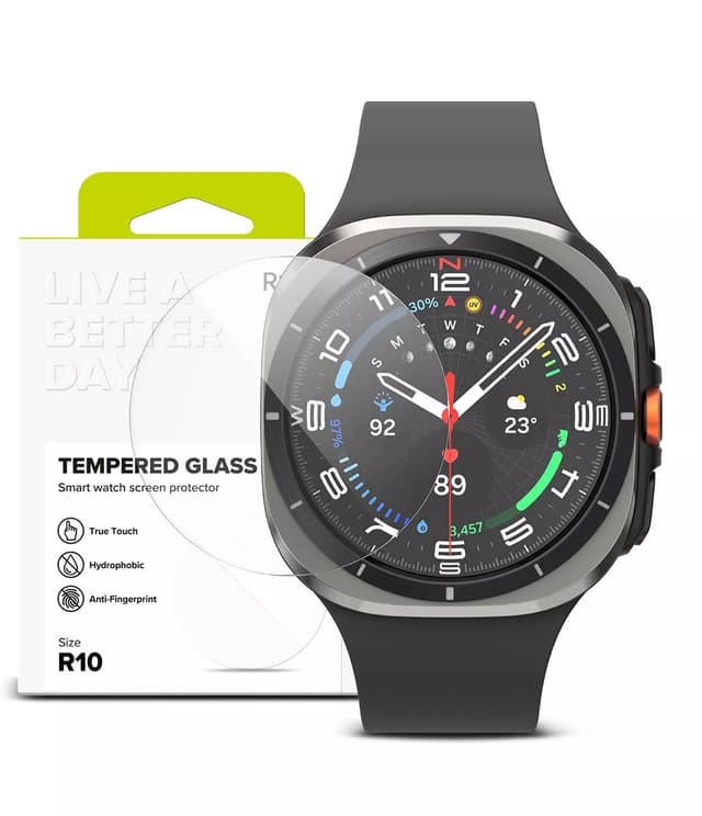 Ringke Glass [4 Pack] Compatible with Samsung Galaxy Watch Ultra (47mm) Screen Protector, [Anti-Scratch] HD Clear 9H Hardness Full Cover Tempered Glass Protective Film - R10
