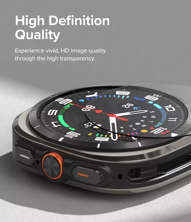 Ringke Glass [4 Pack] Compatible with Samsung Galaxy Watch Ultra (47mm) Screen Protector, [Anti-Scratch] HD Clear 9H Hardness Full Cover Tempered Glass Protective Film - R10