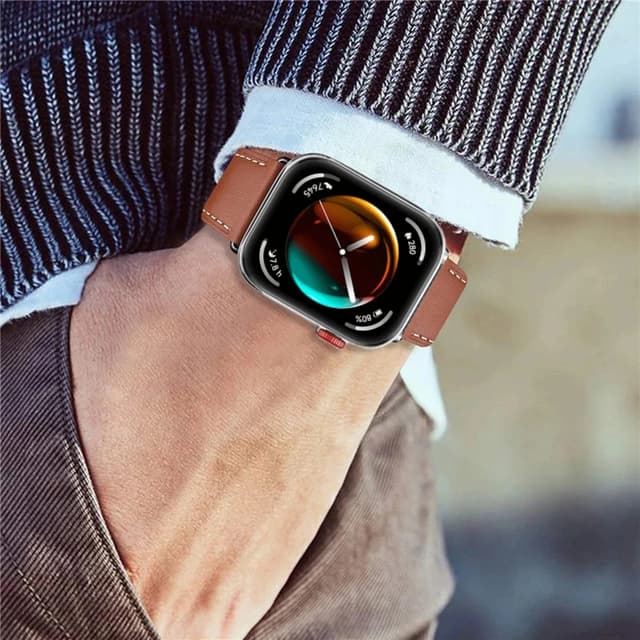 سوار ساعة هواوي ووتش 3 فيت جلد لون احمر من او زون O Ozone Leather Strap Compatible with Huawei Watch Fit 3