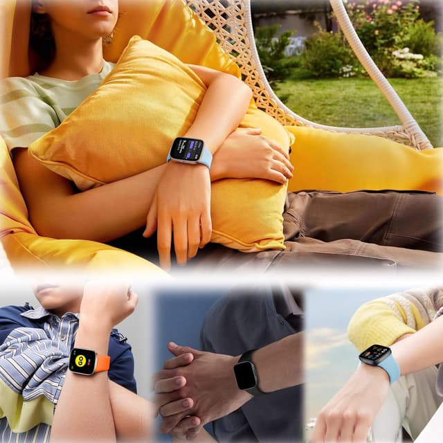 مجموعة بدائل ستراب ساعة ريدمي الذكية مع الاطار الحامي للشاشة بعدة الوان او اوزون Smartwatch Strap Set for Redmi Watch with Screen Protection Assorted Colors O Ozone
