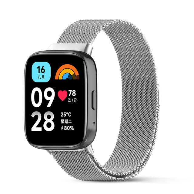 سوار ساعة ريدمي وتش 3 اكتيف و 3 لايت ميلانيز لون فضي من او اوزون O Ozone Milanese Loop Band Compatible with Redmi Watch 3 Active/Redmi Watch 3 Lite