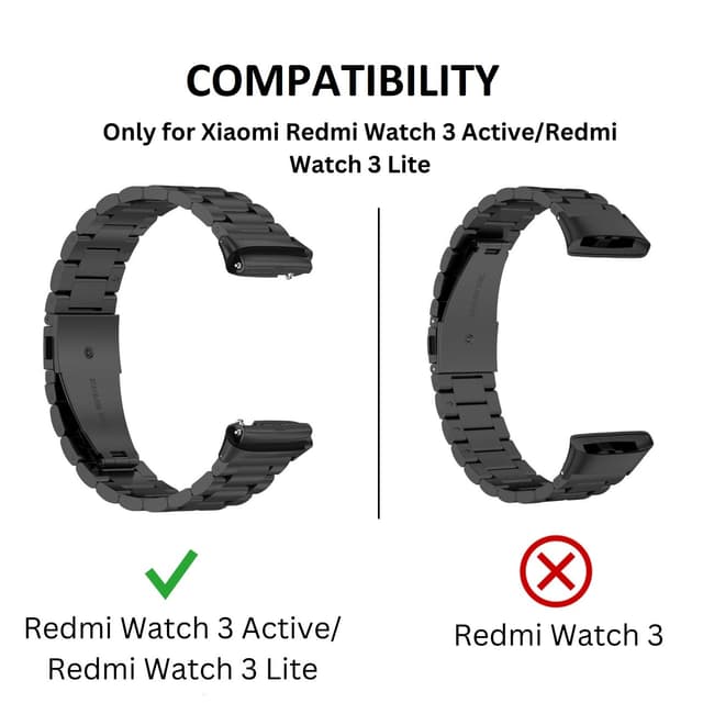 O Ozone Metal Watch Strap Compatible with Redmi Watch 3 Active/Redmi Watch 3 Lite, Stainless Steel Strap Bracelet for Men Women, Adjustable Replacement Band- Gold