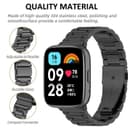 O Ozone Metal Watch Strap Compatible with Redmi Watch 3 Active/Redmi Watch 3 Lite, Stainless Steel Strap Bracelet for Men Women, Adjustable Replacement Band- Gold