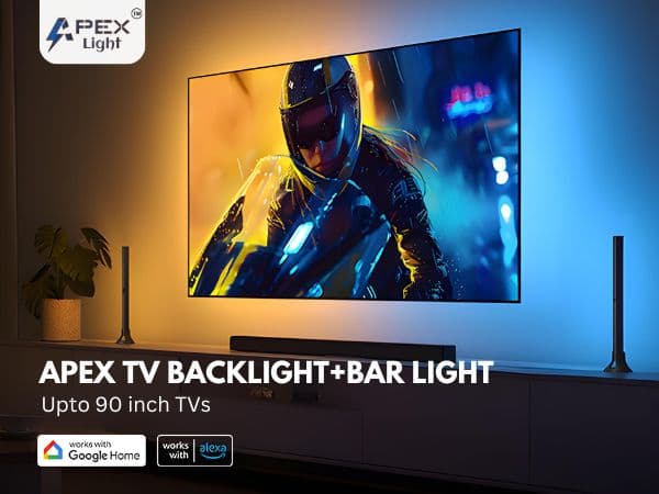 اضاءة ليد شريط واضاءة عامودية تفاعلية للتلفاز Apex Hdmi Sync Tv Backlight And Sync Bar Light