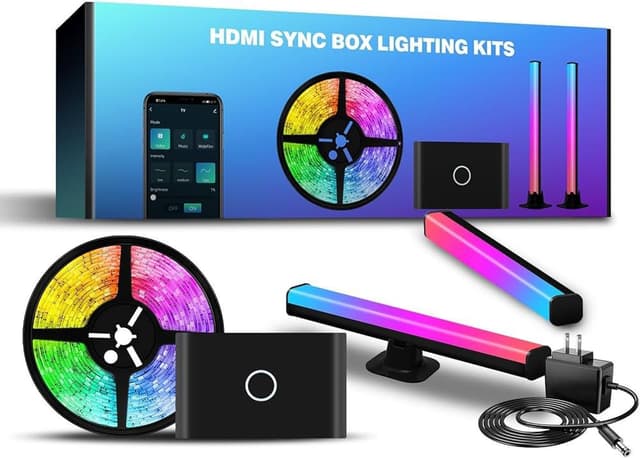 اضاءة ليد شريط واضاءة عامودية تفاعلية للتلفاز Apex Hdmi Sync Tv Backlight And Sync Bar Light