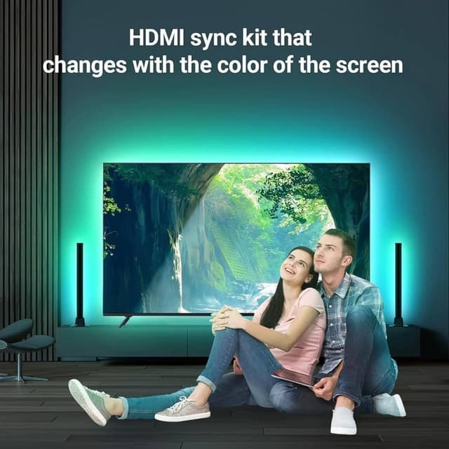 اضاءة ليد شريط واضاءة عامودية تفاعلية للتلفاز Apex Hdmi Sync Tv Backlight And Sync Bar Light