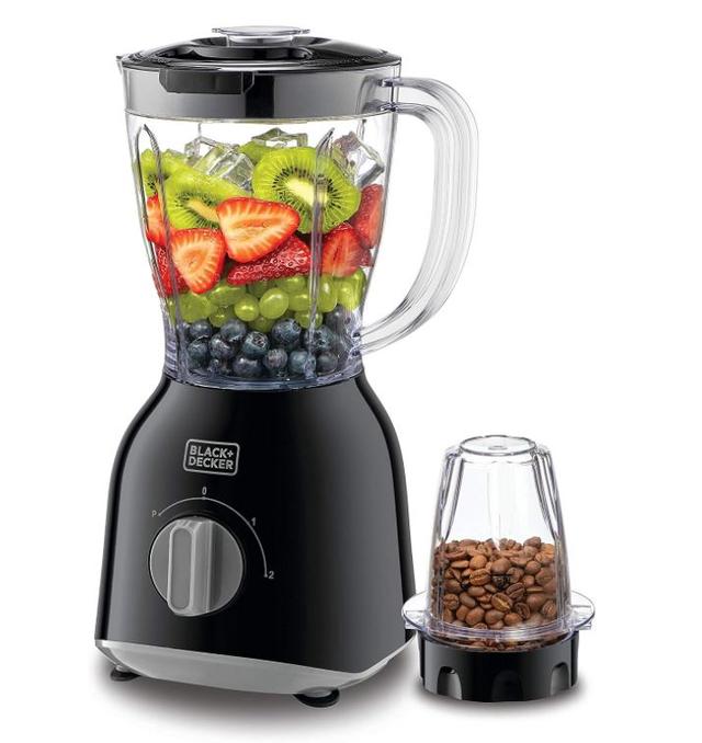 Black+Decker 400w 1.0l Blender With 2 X Blender Jars & Grinder Mill, Black - Bx365pr-B5 - SW1hZ2U6MzIzODc3NQ==