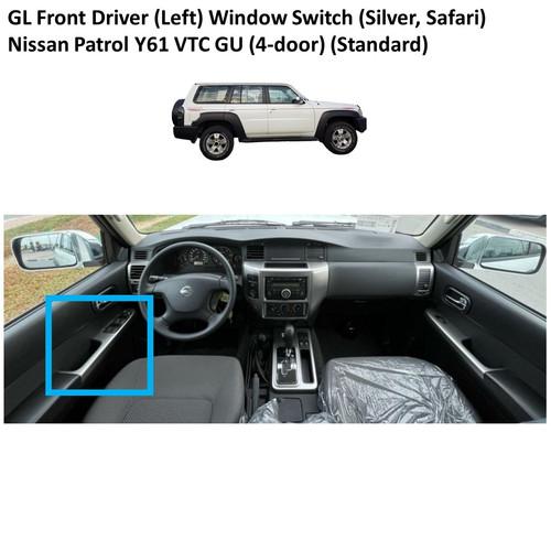 GL Front Driver (Left) Window Switch (Silver, Safari) Nissan Patrol Y61 VTC GU (4-door) (Standard) - SW1hZ2U6MzI1MzIxNw==