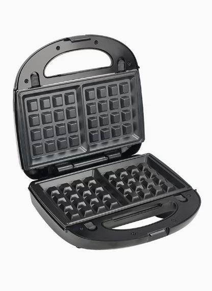 Daewoo 3 In 1 Sandwich Maker With Grill Waffle And Stainless Steel Panel 750.0 W Black/Silver - SW1hZ2U6MzIzOTE0OA==