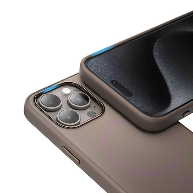 كفر ايفون 15 برو من السيليكون السائل لون بني من جرين ليون Green Lion Duo Liquid Silicon Case for iPhone 15 Pro Brown