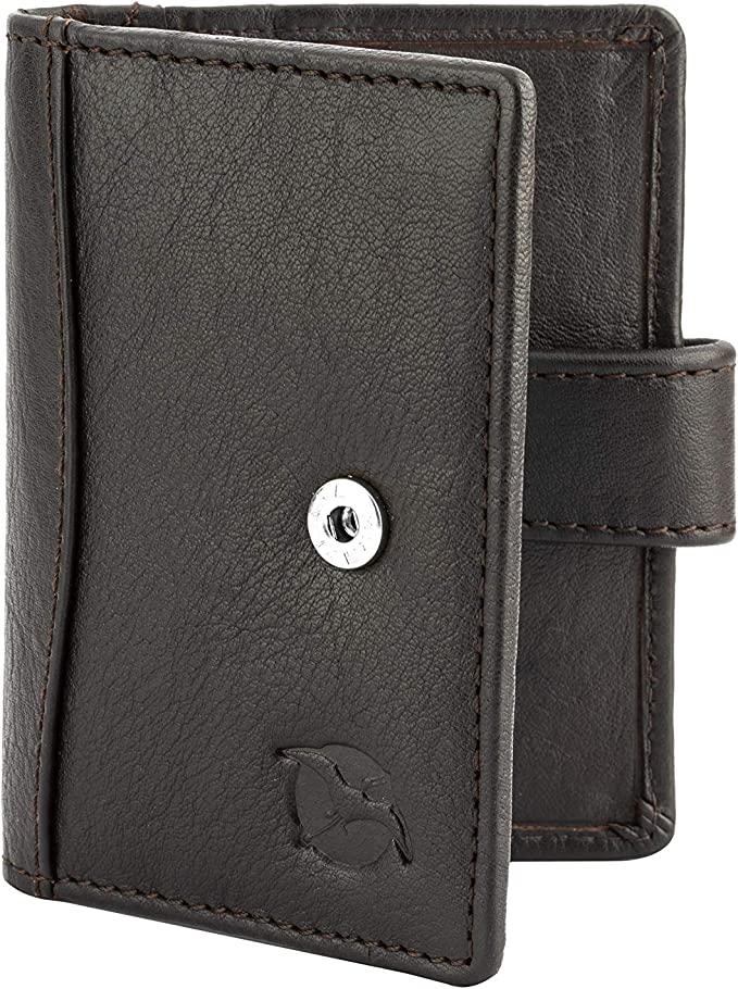 محفظه رجاليه للبطاقات جلد طبيعي فلاينغ فوسيل أسود Flying Fossil Genuine Leather Hand-Crafted Card Holder