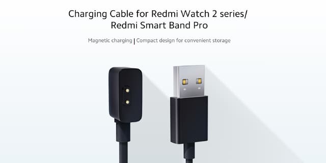 كابل شاحن USB لساعة ريدمي ووتش 2 أسود شاومي Charging Cable for Redmi Watch 2 series