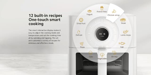 قلاية هوائية ذكية 5.5 لتر 1600 واط أبيض شاومي Xiaomi Smart 5.5 L Air Fryer
