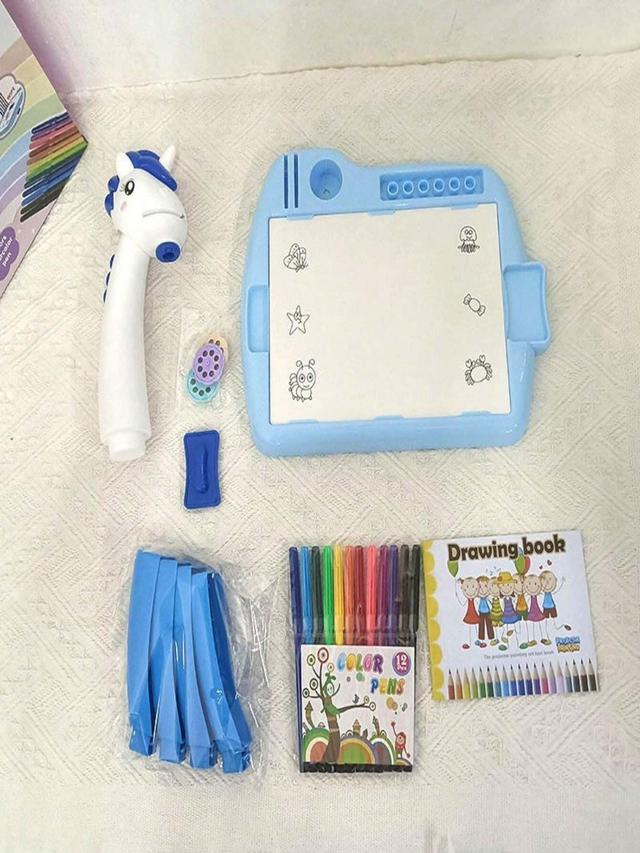 Drawing Painting Set With Projector, 12 Watercolor Pen And Drawing Book  - SW1hZ2U6MzM2MTU5NQ==