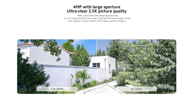 كاميرا مراقبة 2.5K بزاويا 360 درجة مع رؤية ليلية أبيض شاومي XIAOMI Smart Camera CW400