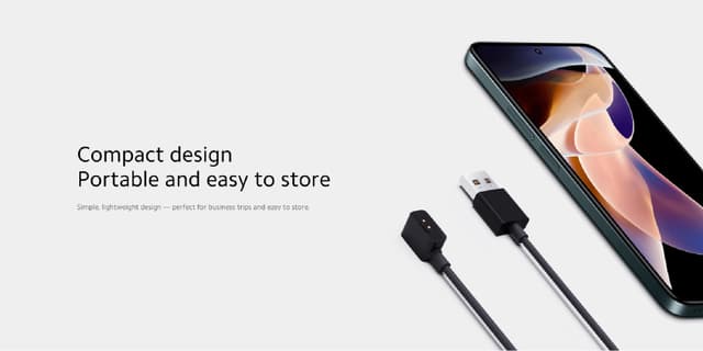 كابل شاحن USB لساعة ريدمي ووتش 2 أسود شاومي Charging Cable for Redmi Watch 2 series