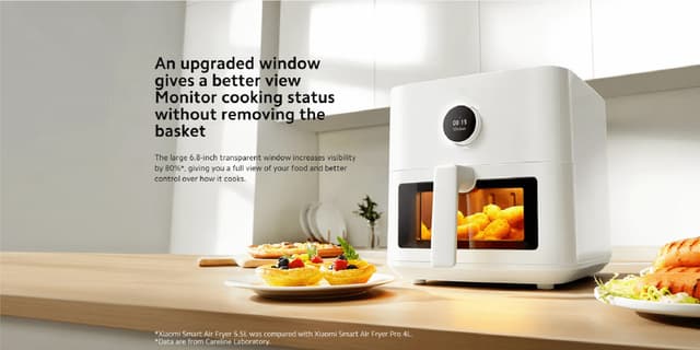 قلاية هوائية ذكية 5.5 لتر 1600 واط أبيض شاومي Xiaomi Smart 5.5 L Air Fryer