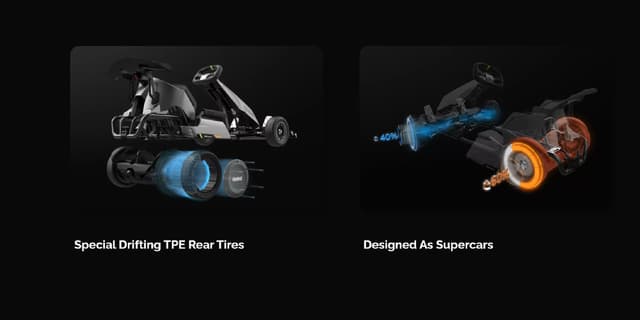 Segway- Ninebot Electric GoKart Pro, Outdoor Race Pedal Go Karting Car for Kids and Adults, Adjustable Length and Height