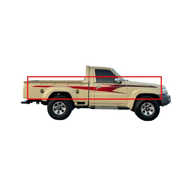 Wide Red Safari Side Stripe Sticker Nissan Patrol Y61 VTC GU Beige (Pickup) - SW1hZ2U6MzMxODA1Ng==