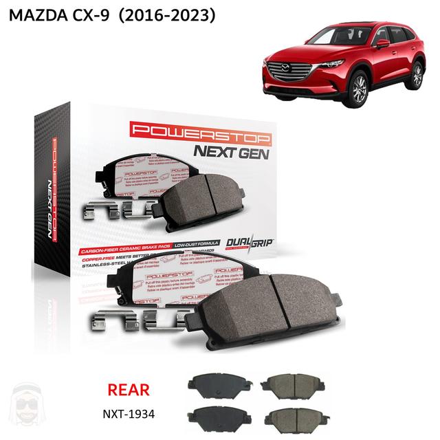 Mazda CX-9 (2016-2023) - Rear Carbon Fiber Ceramic Brake Pads by PowerStop NextGen - SW1hZ2U6MzMxODAyOA==