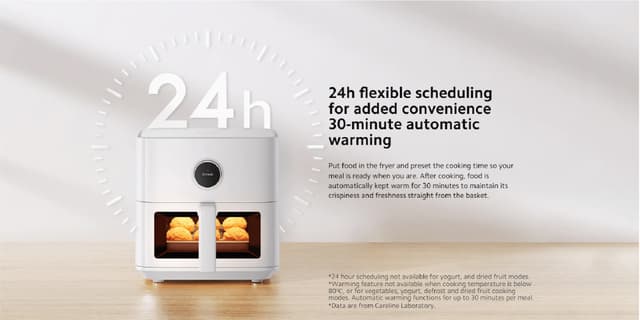 قلاية هوائية ذكية 5.5 لتر 1600 واط أبيض شاومي Xiaomi Smart 5.5 L Air Fryer