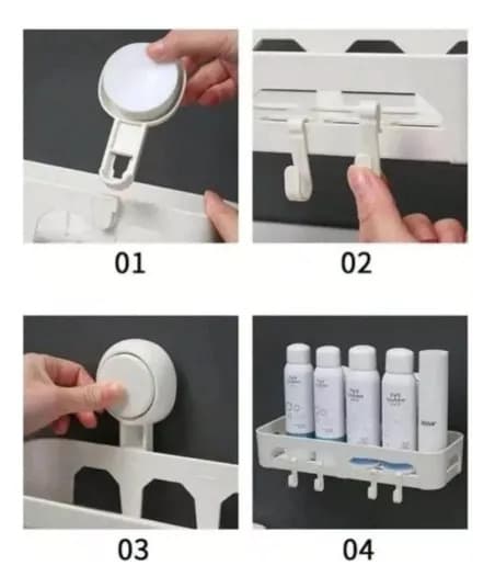 رف حمام منظم جداري لمستلزمات الحمام Single layer sucker shelf