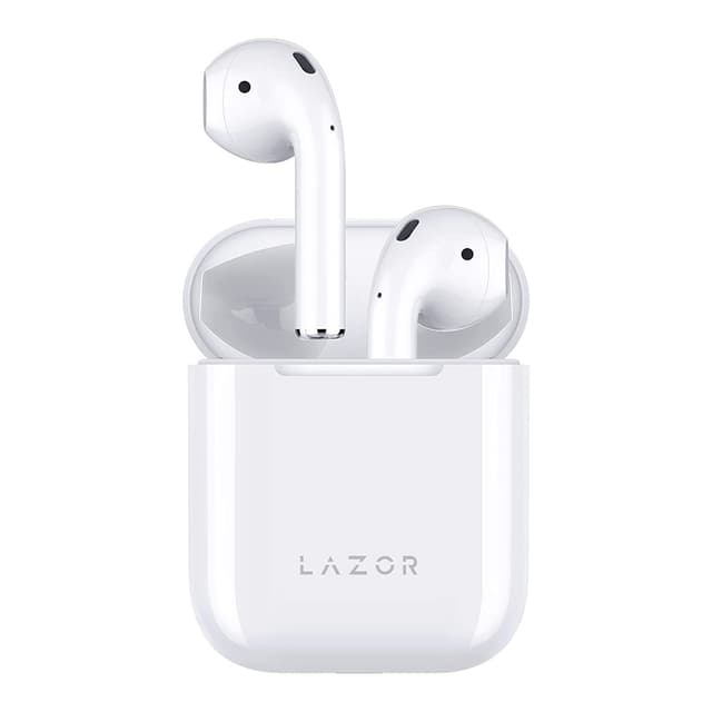 Lazor Beat EA78 TWS Earphones: Mono/Stereo Switch Sound Quality, Touch Control, BT V5.0, Pop-up Notification, Wireless Charging - White