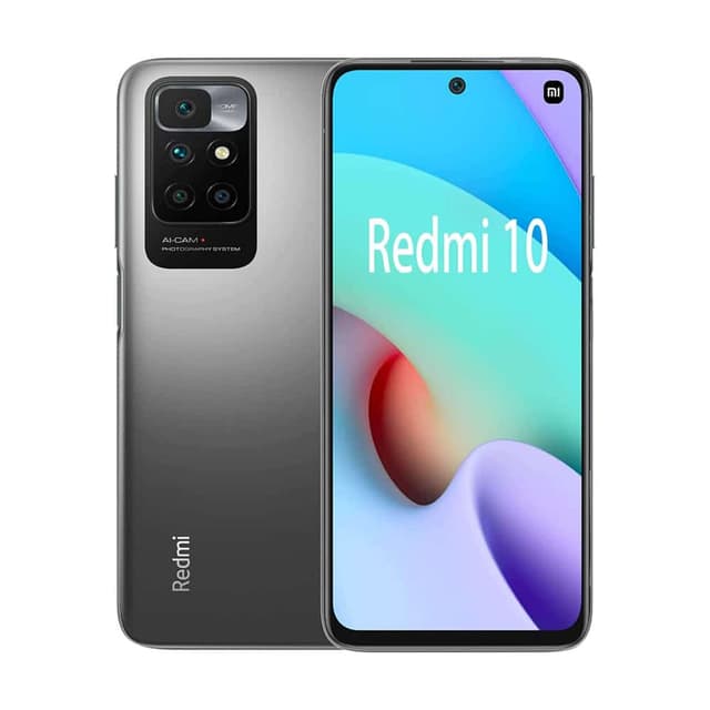 تلفون ردمي 10 يدعم تقنية 4 جي لايت باللون الرمادي الكربوني مع معالج ميديا تيك هيلو جي 88 من شاومي Xiaomi Redmi 10 4GB RAM 128GB 4G LTE Carbon Gray 6.5-inch FHD+ Punch Hole Display, MediaTek Helio G88 Processor5000mAh Battery