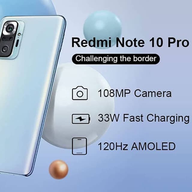 Xiaomi Redmi Note 10 Pro, 6.67" AMOLED Display, 6GB RAM, 128GB Storage, 33W Fast Charging, 108MP Camera, Snapdragon 732G, 5020mAh Battery, Gradient Bronze