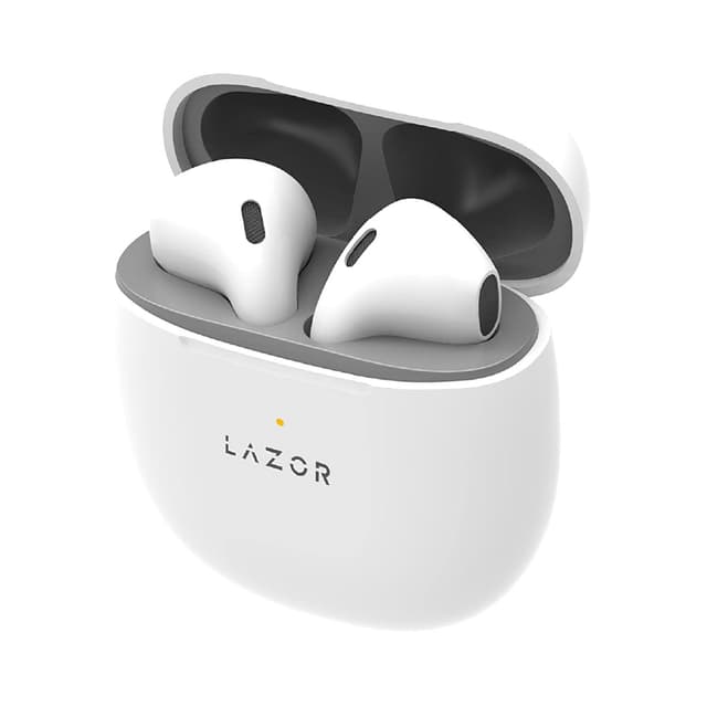 سماعات بلوتوث كوروس اي 238 تي دبليو اس باللون الابيض مزدوجة النطاق وصوت عالي الدقة وتحكم باللمس من لازور Lazor Chorus EA238 Dual Band TWS Earphones with HD Sound Touch Control BT V5.0 Bass Boost+ Type C Charging White