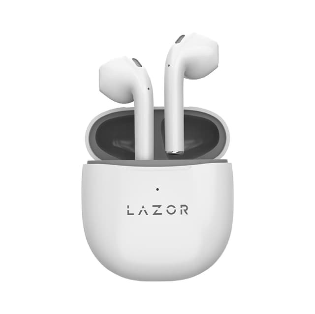 سماعات بلوتوث كوروس اي 238 تي دبليو اس باللون الابيض مزدوجة النطاق وصوت عالي الدقة وتحكم باللمس من لازور Lazor Chorus EA238 Dual Band TWS Earphones with HD Sound Touch Control BT V5.0 Bass Boost+ Type C Charging White