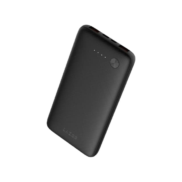 Lazor Prism-10 PB30: 10000mAh Ultra Slim Power Bank, 3D Artistic Texture, Anti-Scratch, Overcharging Protection, Dual Fast Charging, Micro USB & Type-C Ports - Black