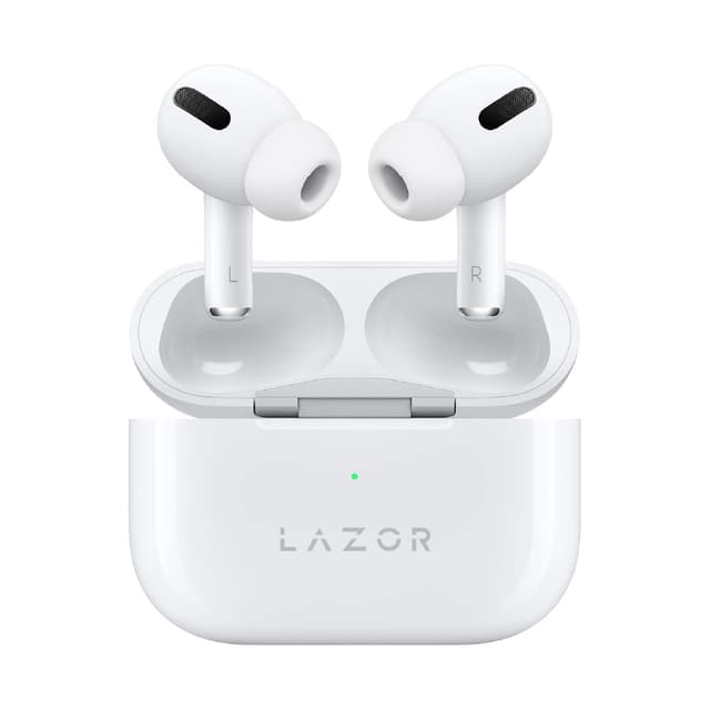 Lazor Sense EA79 TWS In-Ear Earphones: Mono/Dual Connection Switch, Touch Control, BT V5.0, Bass Boost+, Wireless & Lightning Charging - White