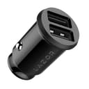 LAZOR Voyager P CC13: Compact Car Charger with 1M Lightning Cable, Carbon Fiber Texture, Dual USB Output, Multi-Protection - Black