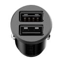 LAZOR Voyager P CC13: Compact Car Charger with 1M Lightning Cable, Carbon Fiber Texture, Dual USB Output, Multi-Protection - Black