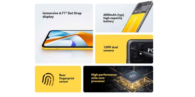 موبايل جوال بوكو سي 40 رام 3 جيجا 32 جيجا تخزين أسود شاومي Xiaomi POCO C40