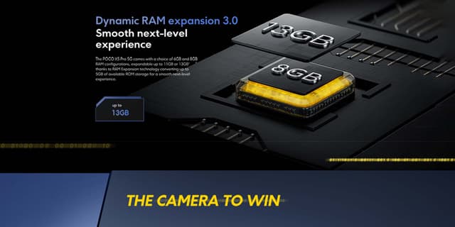 موبايل جوال بوكو X5 برو 5G رام 8 جيجا 256 جيجا تخزين أصفر شاومي POCO X5 Pro 5G Smartphone