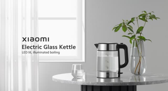 غلاية ماء تعمل على الكهرباء زجاجية وبإضاءة ليد من شاومي Xiaomi Electric Glass Kettle LED lit illuminated boiling