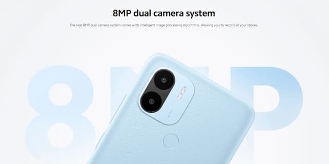 Xiaomi Redmi A1+ Smartphone, 6.52" Display, Dual Sim, 32GB Storage, 2GB RAM, 8MP AI Dual Camera, Rear Fingerprint Sensor, Huge 5000mAh Typ Battery - Black